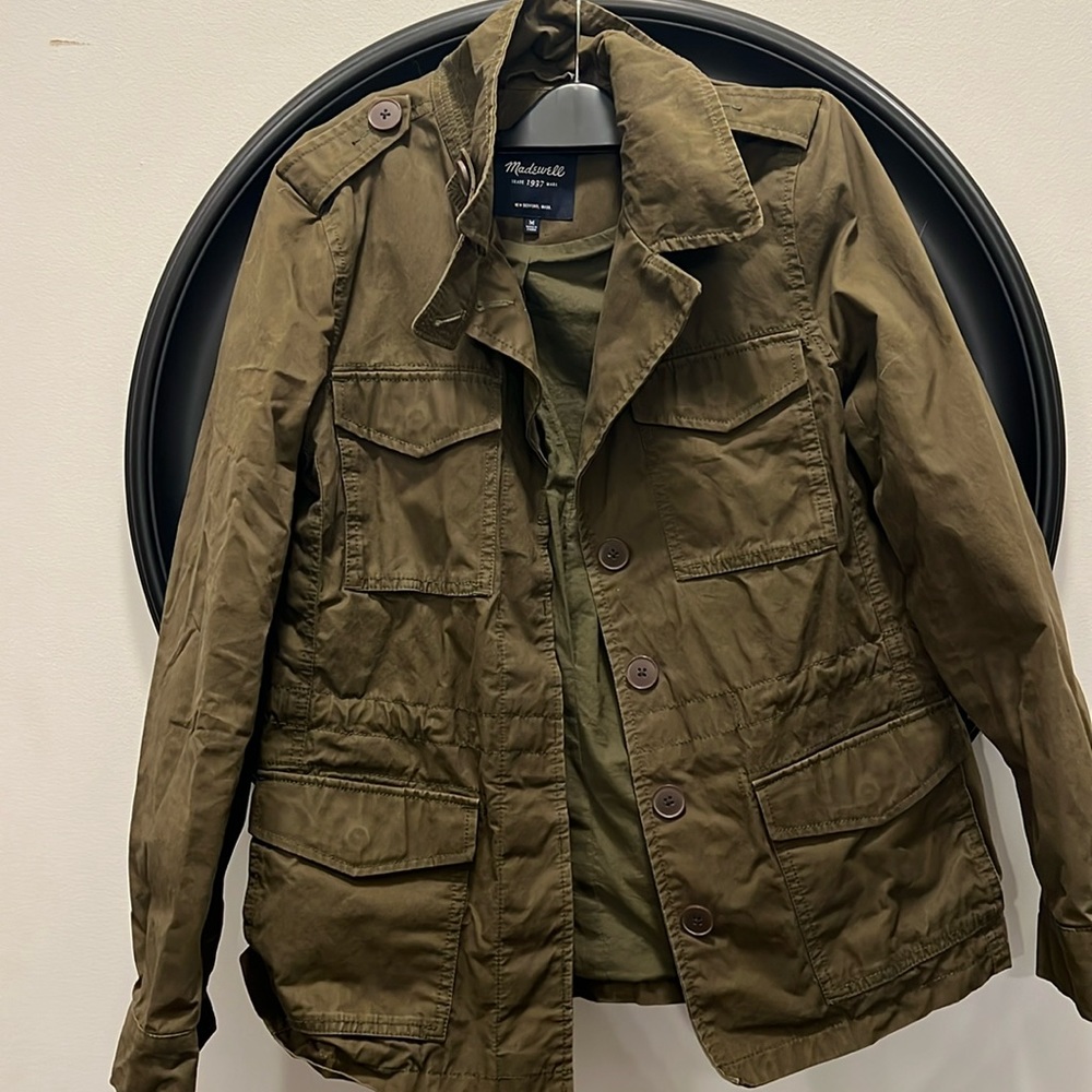 Madewell cotton army jacket, great for layering; size medium